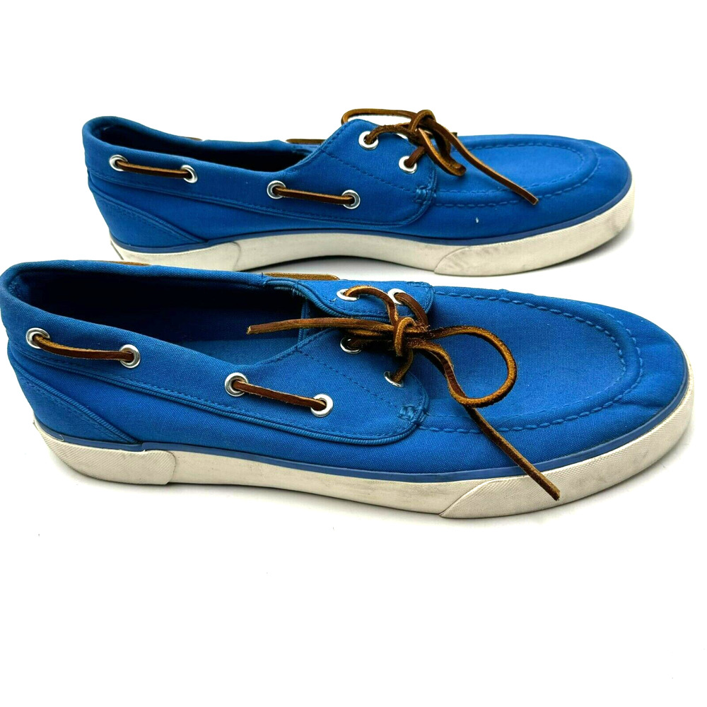 POLO RALPH LAUREN‎ | Men's 10 D Canvas Blue Dock Boat Slip on Casual Shoes